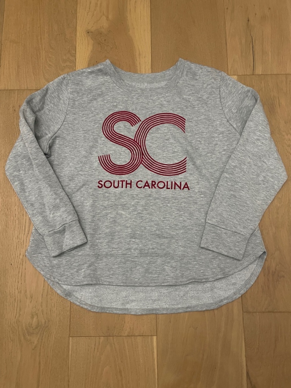 Women’s Grey 'South Carolina' Pullover Crewneck with Red SC Logo
